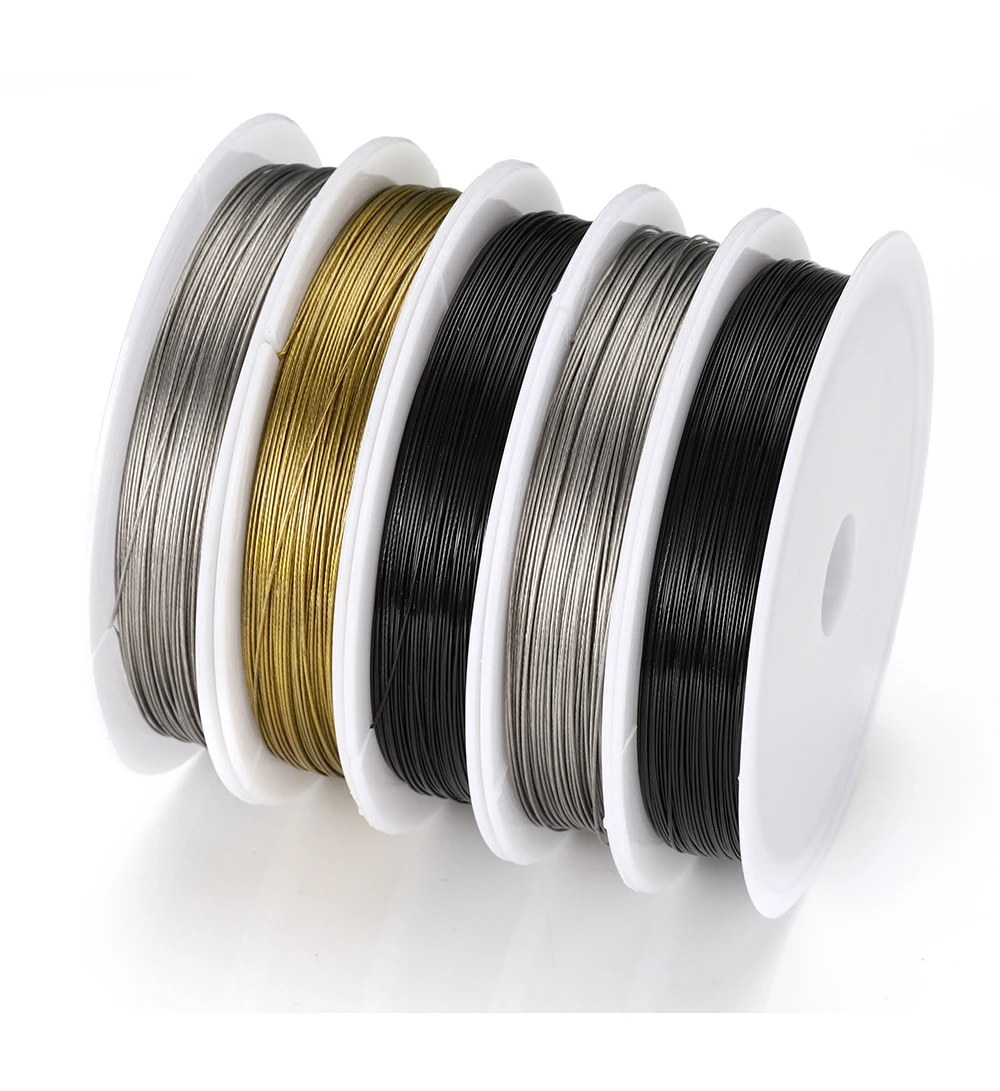 7-35 Meter/roll Stainless Steel Wire 0.3/0.45/0.5/0.6mm Tiger Tail Beading Cord Resistant Strong Line for Jewelry Making Finding