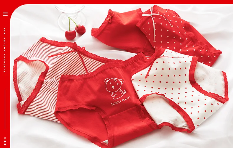 Cotton Women's Underwear Fashion Bow Comfort Panties Mid Waist Seamless Thread Underpants New Girl Love Briefs Female Lingerie