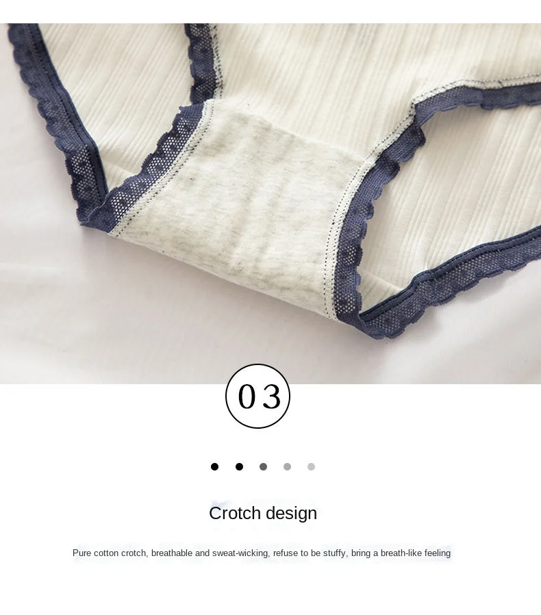 Cotton Women's Underwear Fashion Bow Comfort Panties Mid Waist Seamless Thread Underpants New Girl Love Briefs Female Lingerie