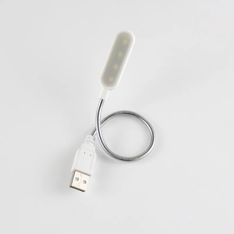 Mini 4 LED Book Lamp Portable USB Reading Night Lamp White/Warm Color Table Desk Lamp For Laptop Power Bank Notebook PC Computer