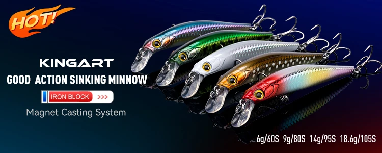 Kingdom Long Casting Fishing Lure 14.5g 19g 29g Floating Slow Sinking Minnow Wobbler Artificial Hard Bait Jerkbaits Seabass Pike