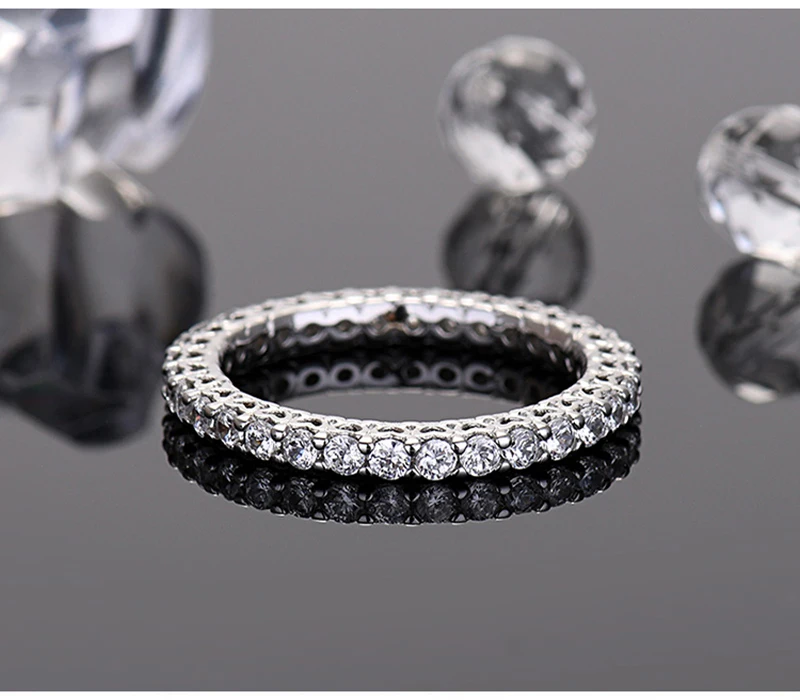 So-Bling S925 Sterling Silver Rings For Women Elegant Fine Cubic Zirconia Ring Bridal Wedding Engagement Women Trendy Jewelry