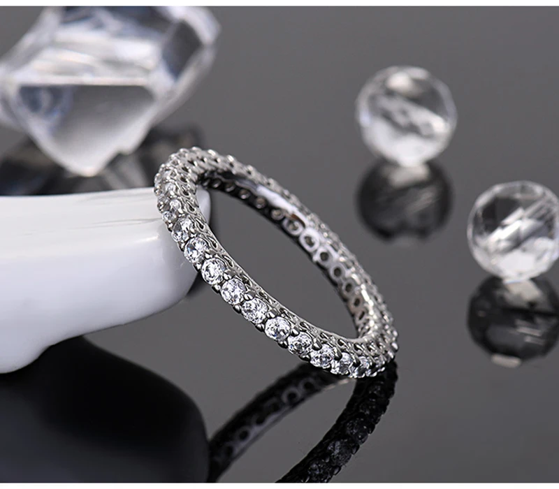 So-Bling S925 Sterling Silver Rings For Women Elegant Fine Cubic Zirconia Ring Bridal Wedding Engagement Women Trendy Jewelry