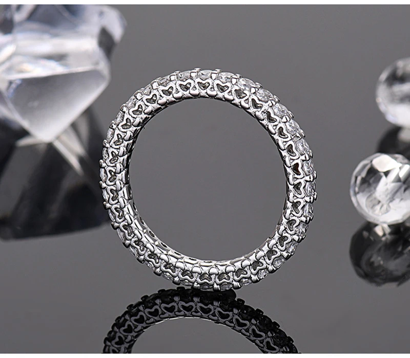 So-Bling S925 Sterling Silver Rings For Women Elegant Fine Cubic Zirconia Ring Bridal Wedding Engagement Women Trendy Jewelry