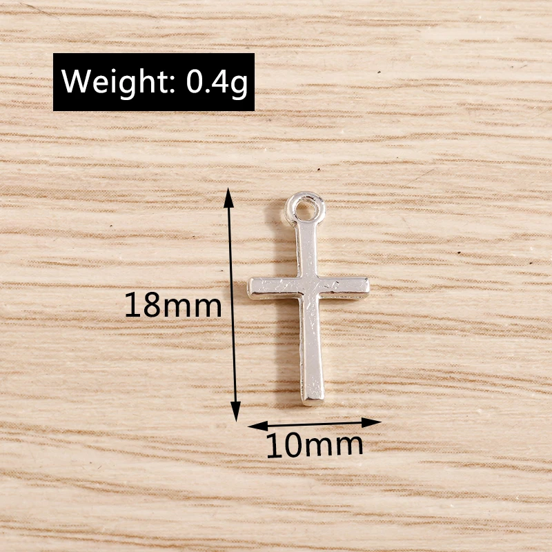 80pcs 10*18mm Small Cross Charms Pendants DIY Jewelry Findings Making Religion Charms for Earrings Necklaces Handmade Craft