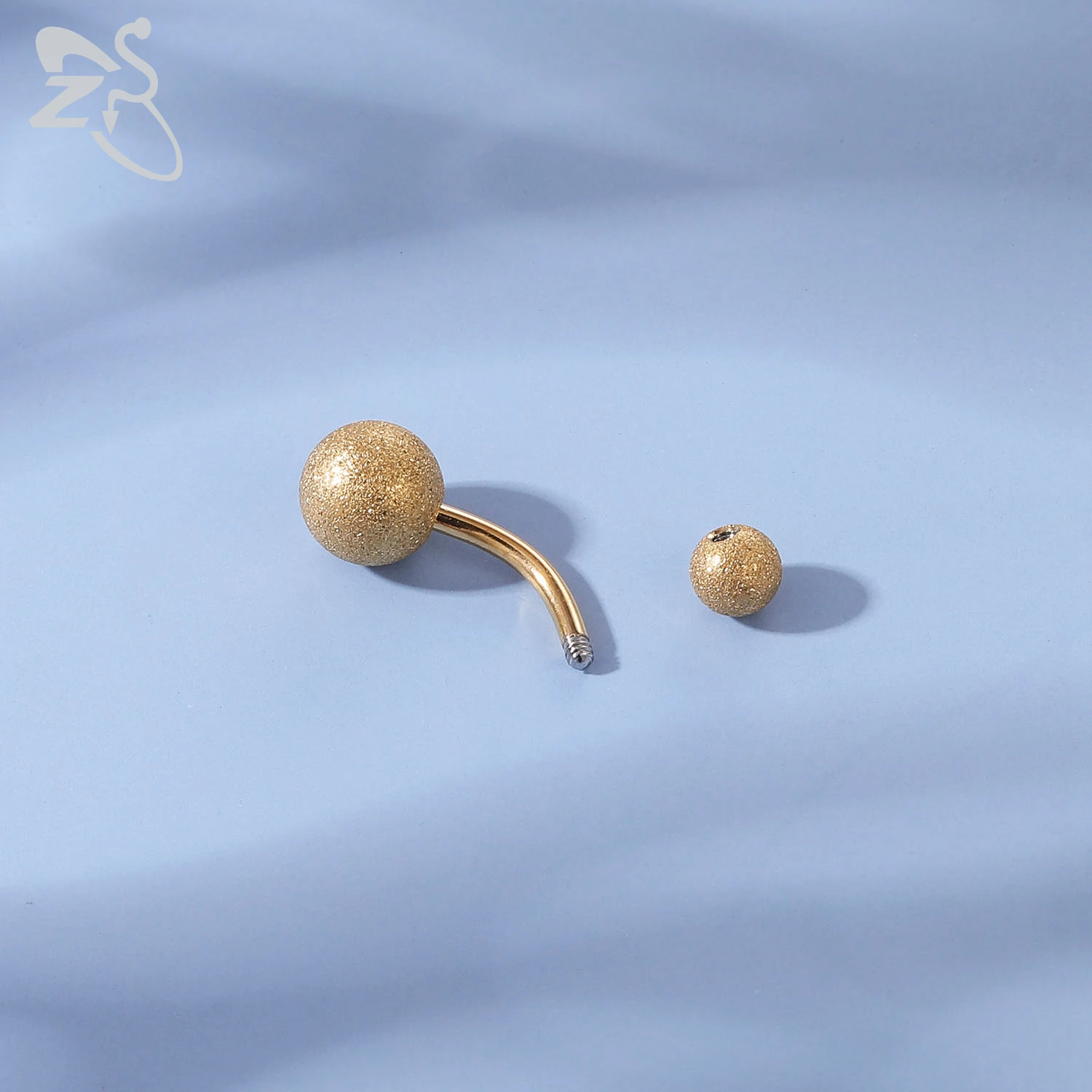 ZS 1 Piece Gold Color Stainless Steel Belly Ring Flower Heart CZ Crystal Navel Belly Button Rings Butterfly Navel Piercings 14G