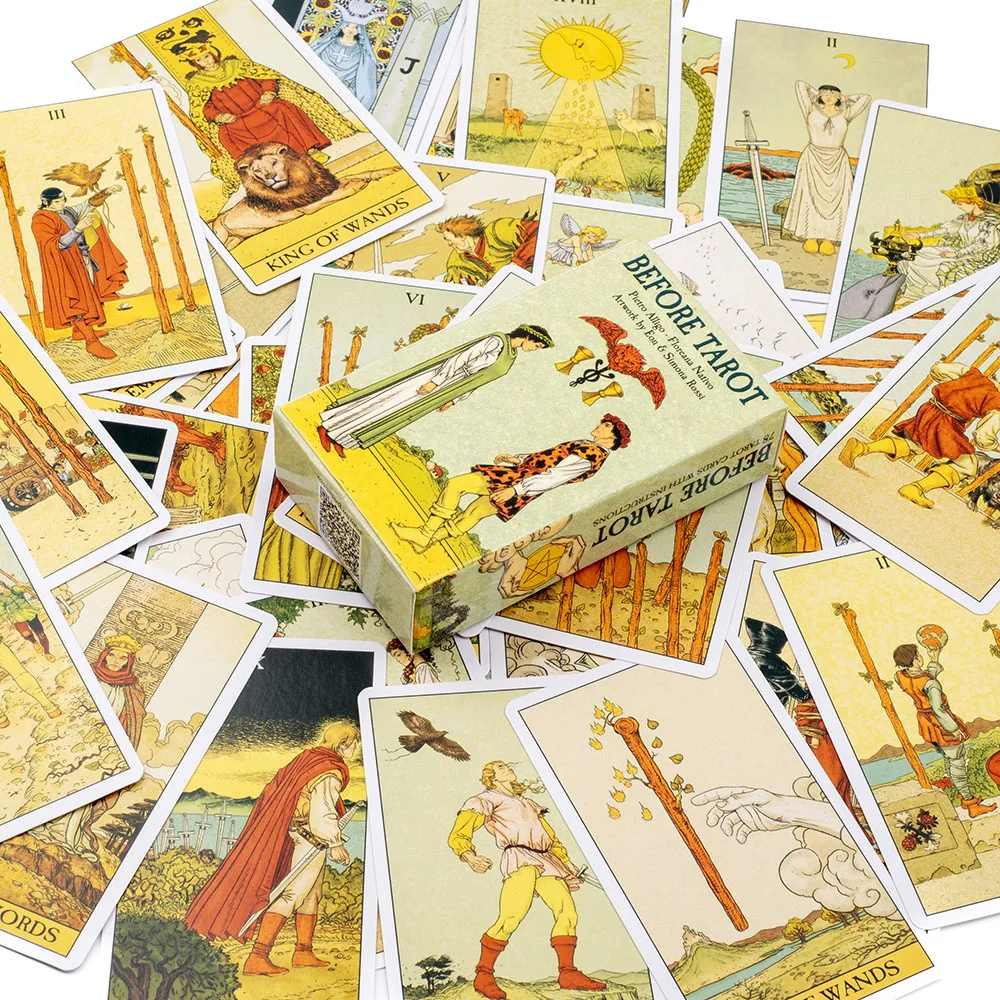 Before Tarot 78 Card Deck 10.4*6.1cm for Beginners Traditional Images Oracle Deck Divination Board Game Tarot Entertainment