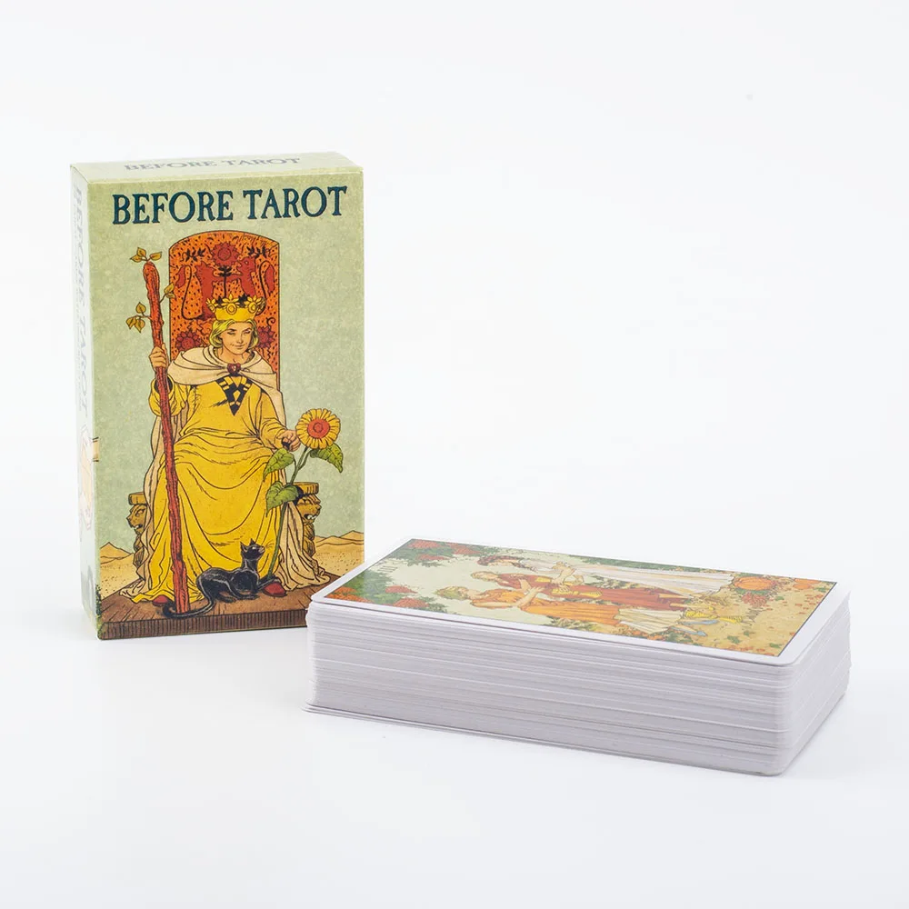 Before Tarot 78 Card Deck 10.4*6.1cm for Beginners Traditional Images Oracle Deck Divination Board Game Tarot Entertainment