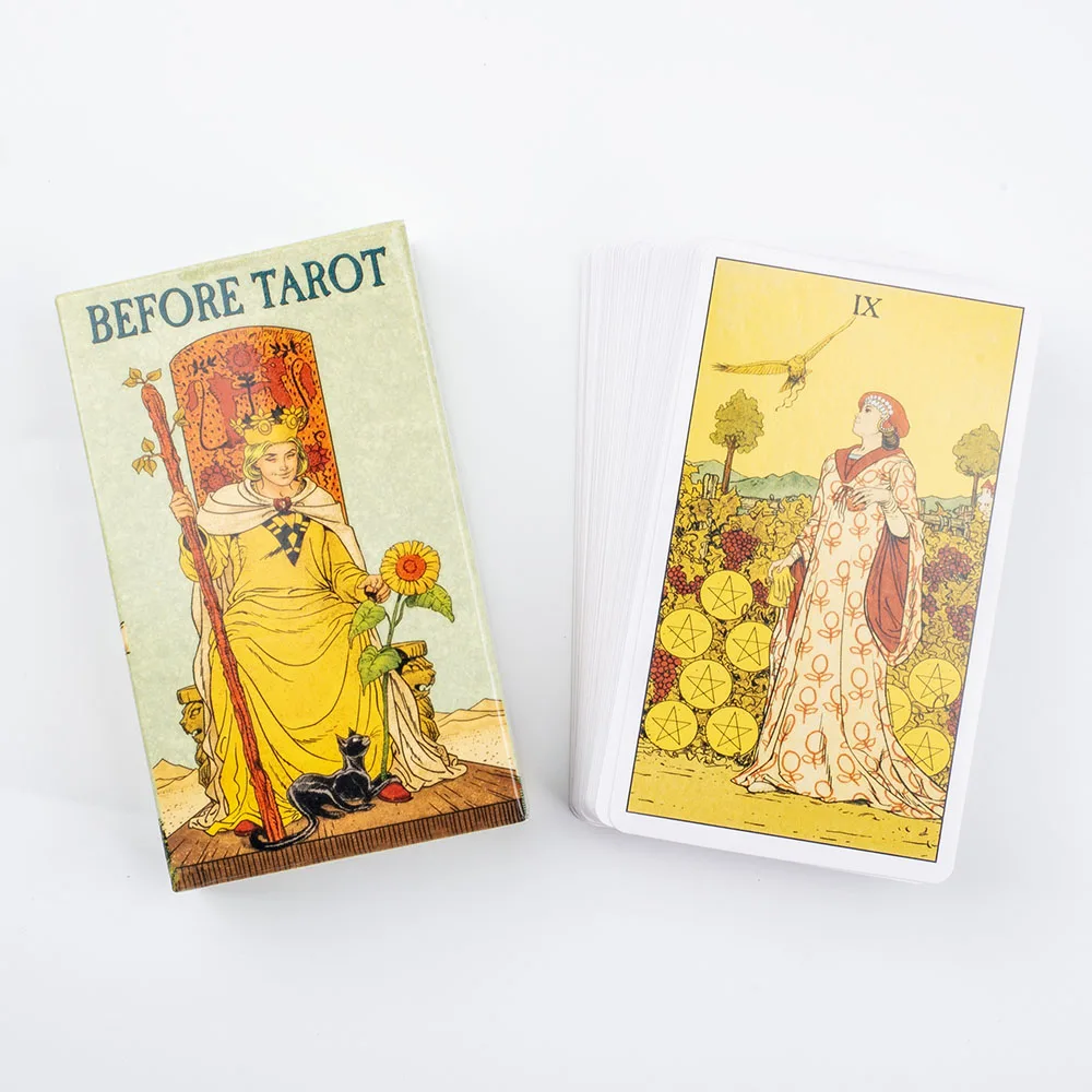 Before Tarot 78 Card Deck 10.4*6.1cm for Beginners Traditional Images Oracle Deck Divination Board Game Tarot Entertainment