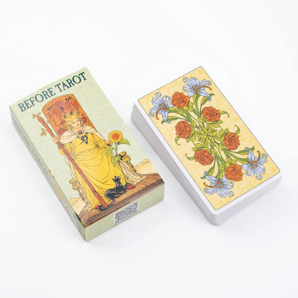 Before Tarot 78 Card Deck 10.4*6.1cm for Beginners Traditional Images Oracle Deck Divination Board Game Tarot Entertainment