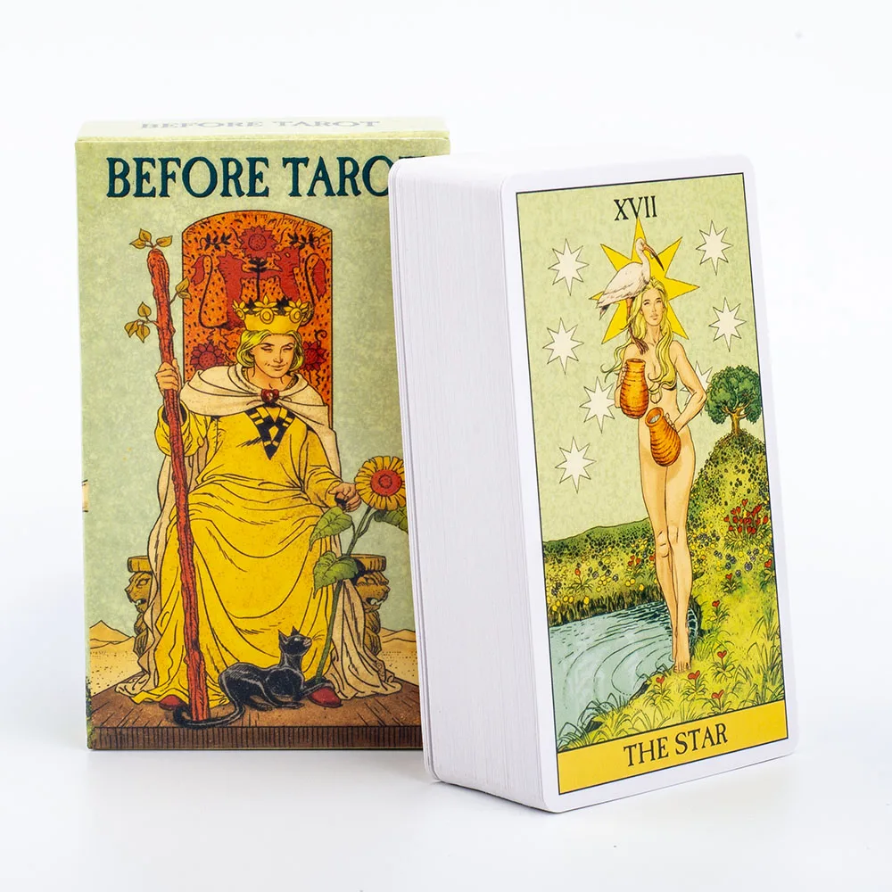 Before Tarot 78 Card Deck 10.4*6.1cm for Beginners Traditional Images Oracle Deck Divination Board Game Tarot Entertainment