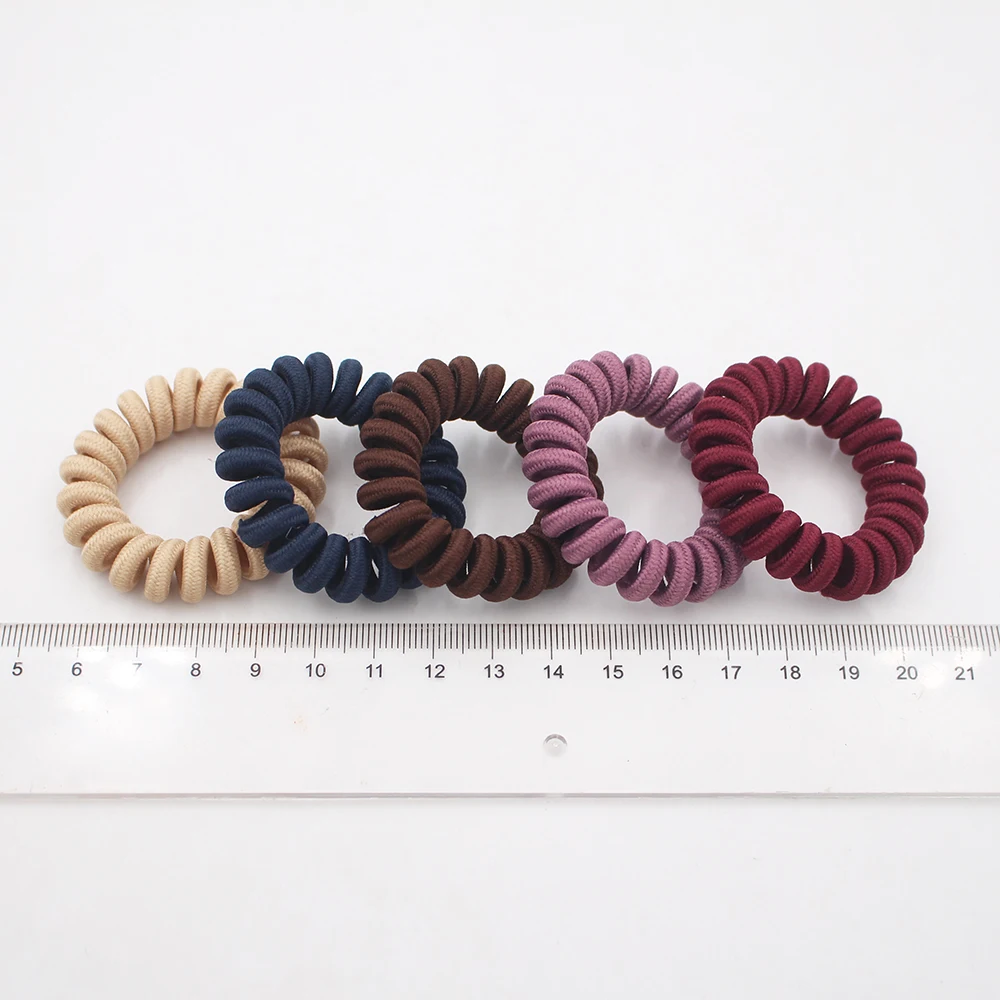 5Pcs/set New Fashion Matt Solid Telephone Wire Elastic Hair Band Frosted Spiral Cord Rubber Band Hair Tie Stretch Head Band Gum