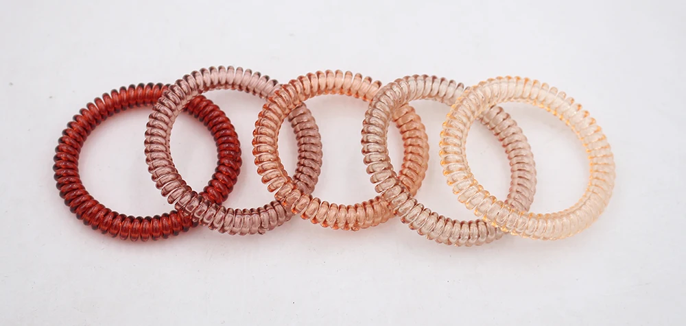 5Pcs/set New Fashion Matt Solid Telephone Wire Elastic Hair Band Frosted Spiral Cord Rubber Band Hair Tie Stretch Head Band Gum