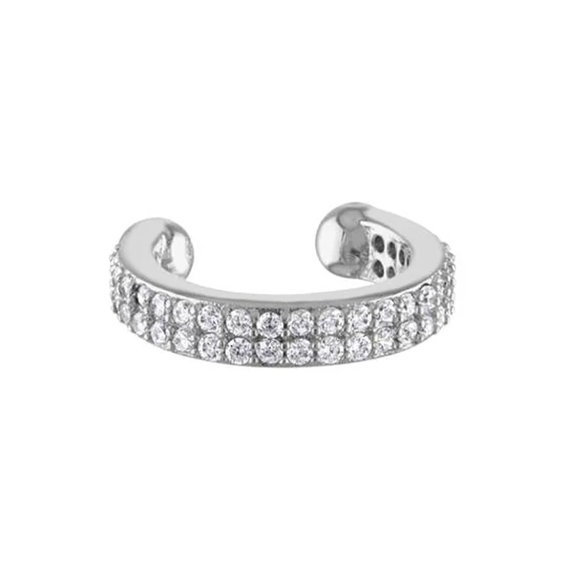 CRMYA Luxury Gold Silver Filled Clip Earring For Women Full CZ Zircon Big Circle Men's Ear Cuff Jewelry Clip On Ear Wholesale