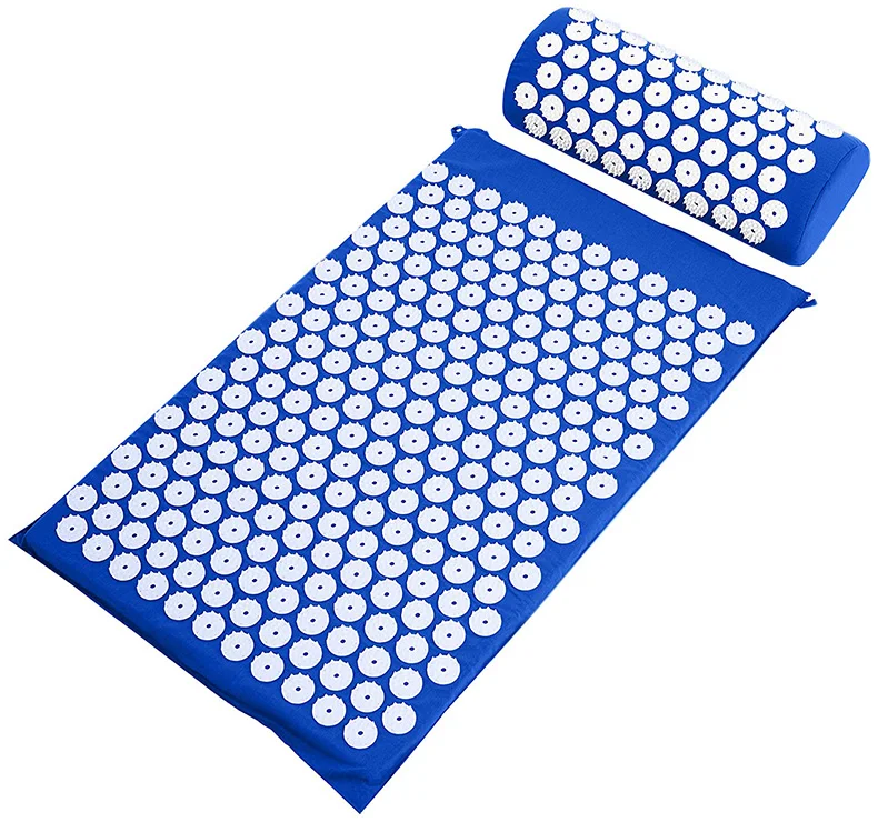 Acupressure Mat Massage Mat Pillow Set Applicator for Neck Foot Yoga Mat with Needle Back Cushion