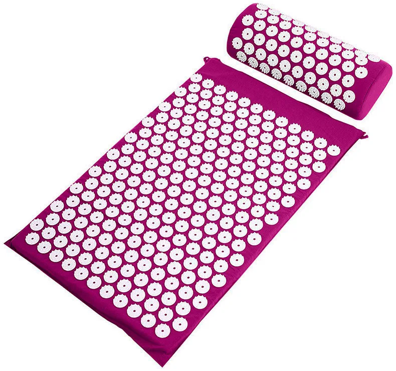 Acupressure Mat Massage Mat Pillow Set Applicator for Neck Foot Yoga Mat with Needle Back Cushion