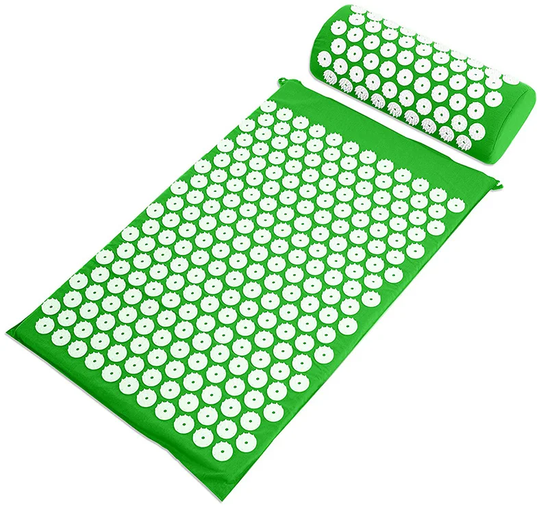 Acupressure Mat Massage Mat Pillow Set Applicator for Neck Foot Yoga Mat with Needle Back Cushion