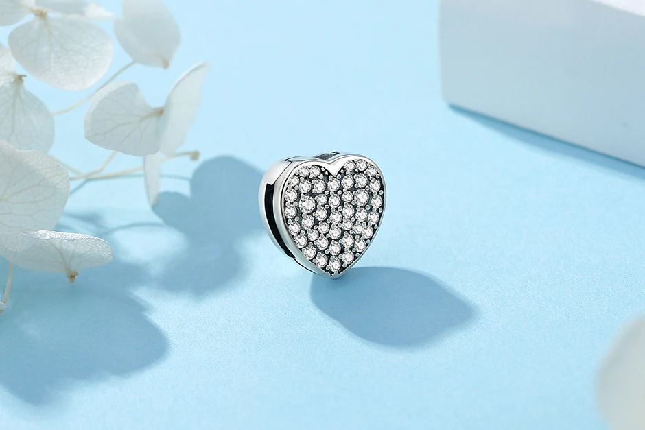 Original 925 Sterling Silver Charms Flat Clip Heart Butterfly Letters Chains Beads Fit Brand Bracelets Diy Jewelry For Women