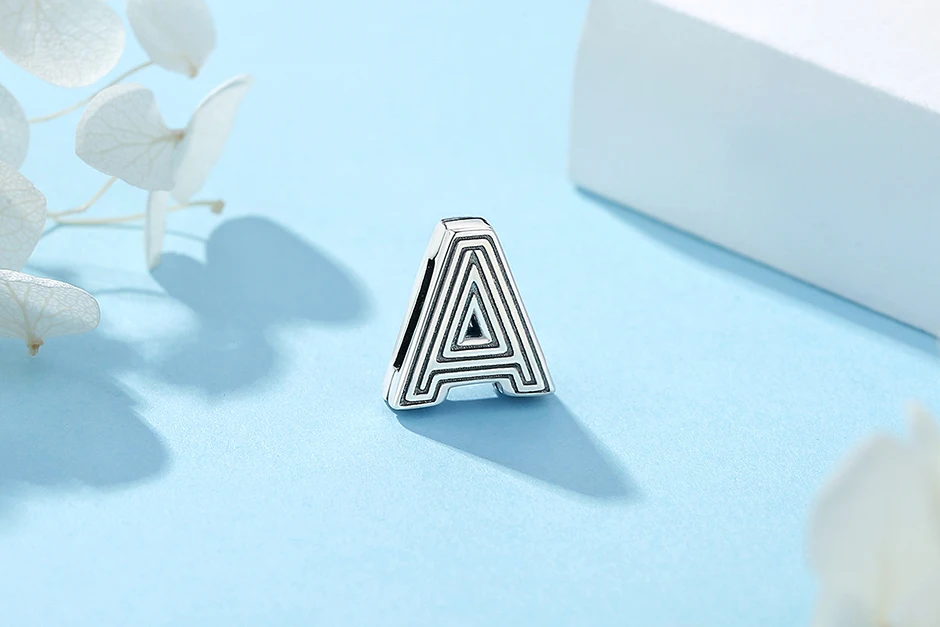 Original 925 Sterling Silver Charms Flat Clip Heart Butterfly Letters Chains Beads Fit Brand Bracelets Diy Jewelry For Women