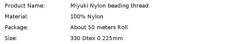55 Yard Japanese Miyuki Thread 100% Nylon Beading Thread 330 DTEX 0.225mm Wire Elastic Cord Beading Thread For Bracelets DIY