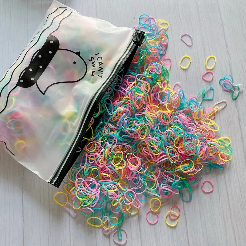 2000pcs/bag Small Transparent Hair Rubber Bands For Baby Girl Balck Elastic Hair Tie Headband Mini Scrunchies Kids Accessories