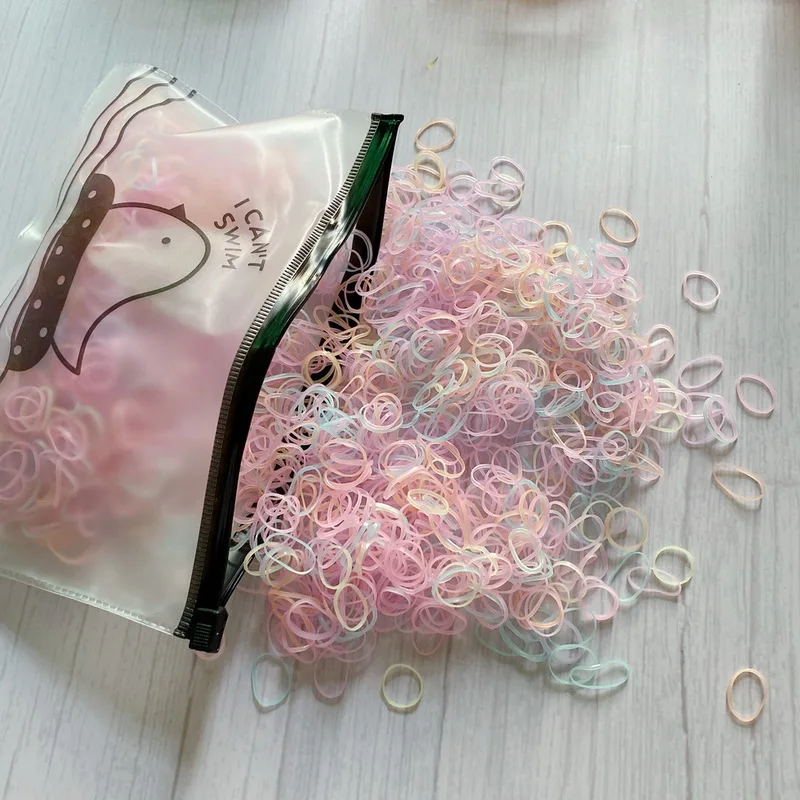 2000pcs/bag Small Transparent Hair Rubber Bands For Baby Girl Balck Elastic Hair Tie Headband Mini Scrunchies Kids Accessories