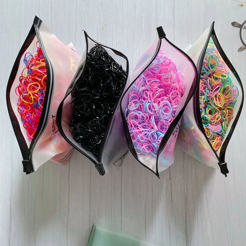 2000pcs/bag Small Transparent Hair Rubber Bands For Baby Girl Balck Elastic Hair Tie Headband Mini Scrunchies Kids Accessories