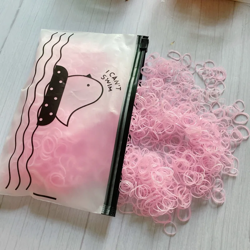 2000pcs/bag Small Transparent Hair Rubber Bands For Baby Girl Balck Elastic Hair Tie Headband Mini Scrunchies Kids Accessories