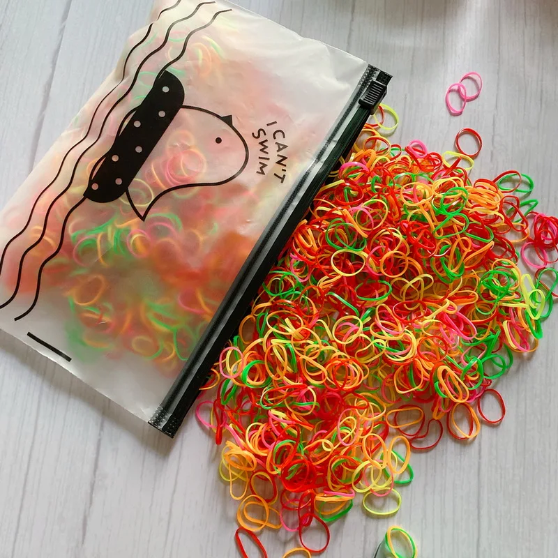 2000pcs/bag Small Transparent Hair Rubber Bands For Baby Girl Balck Elastic Hair Tie Headband Mini Scrunchies Kids Accessories
