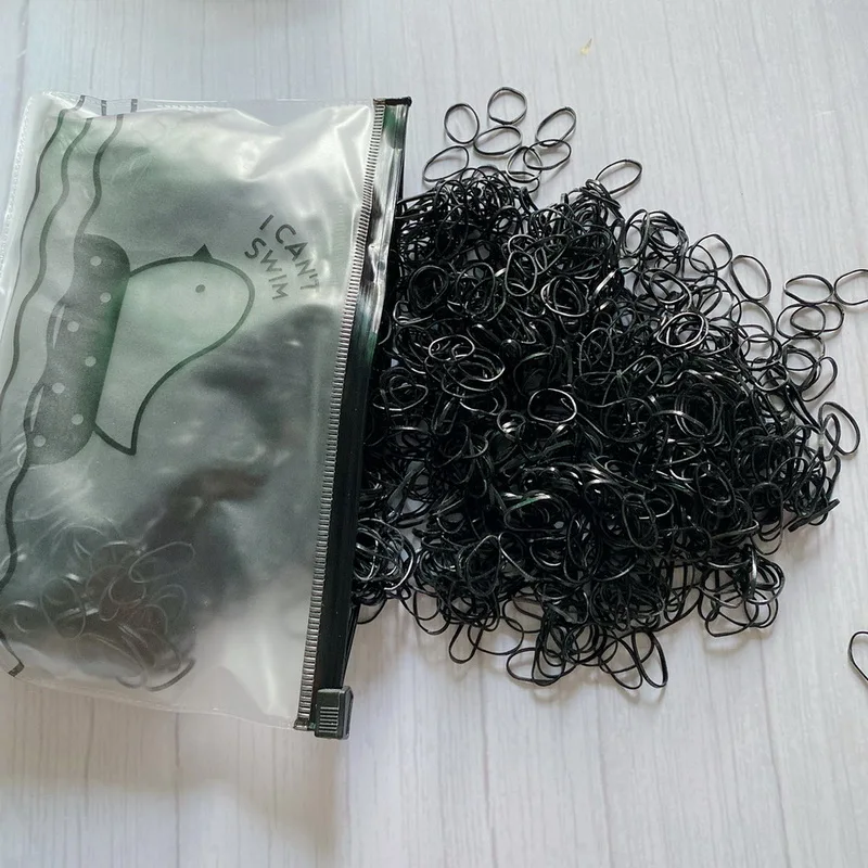 2000pcs/bag Small Transparent Hair Rubber Bands For Baby Girl Balck Elastic Hair Tie Headband Mini Scrunchies Kids Accessories