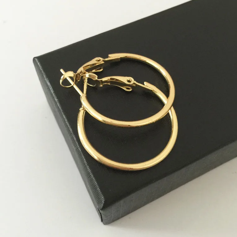 Fashion Jewelry Round Big Hoop Earrings For Women Men Accessories Ear Ring Gold Silver Color 2.5-10cm Earring Hooks Couple Gift