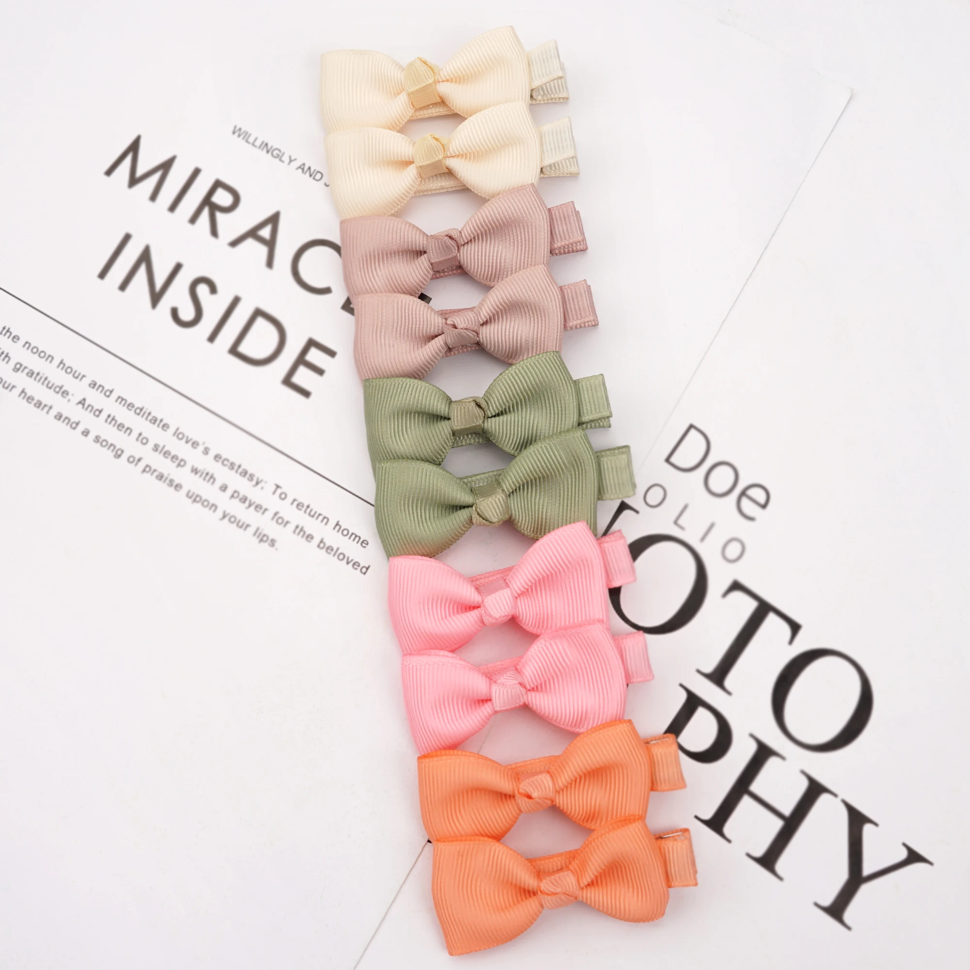 10/20 Pcs Boutique Tiny Baby Bows Grosgrain 2" Hair Bows Non-Slip Full Lined Alligator Clips for Baby Girls Toddlers