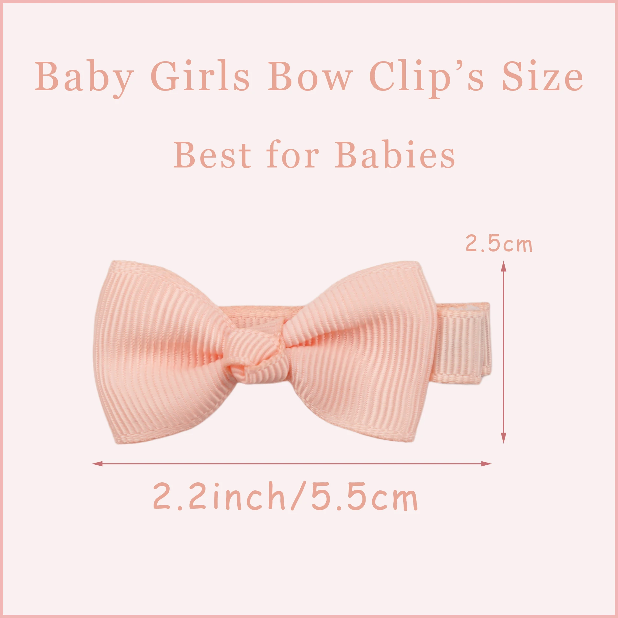 10/20 Pcs Boutique Tiny Baby Bows Grosgrain 2" Hair Bows Non-Slip Full Lined Alligator Clips for Baby Girls Toddlers