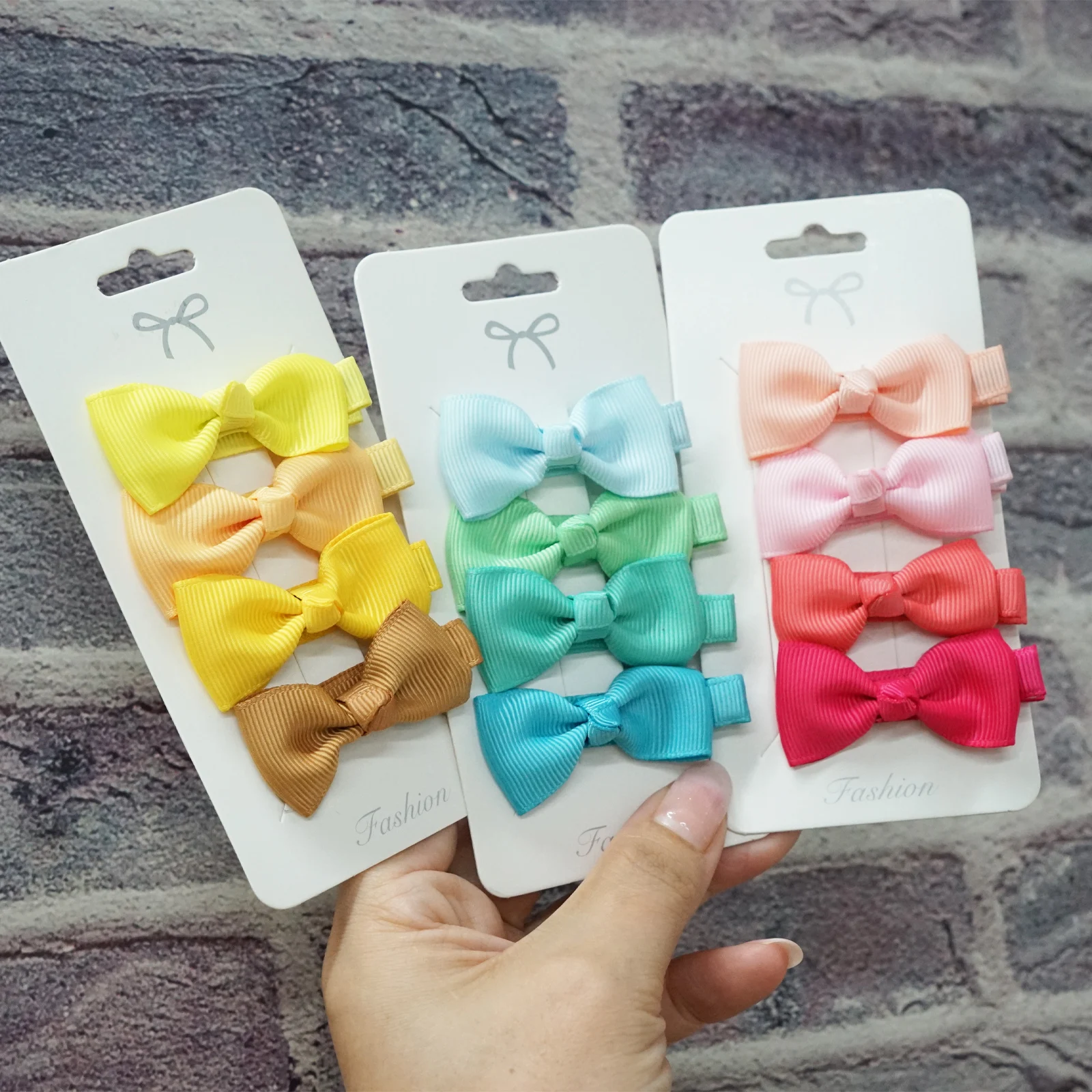 10/20 Pcs Boutique Tiny Baby Bows Grosgrain 2" Hair Bows Non-Slip Full Lined Alligator Clips for Baby Girls Toddlers