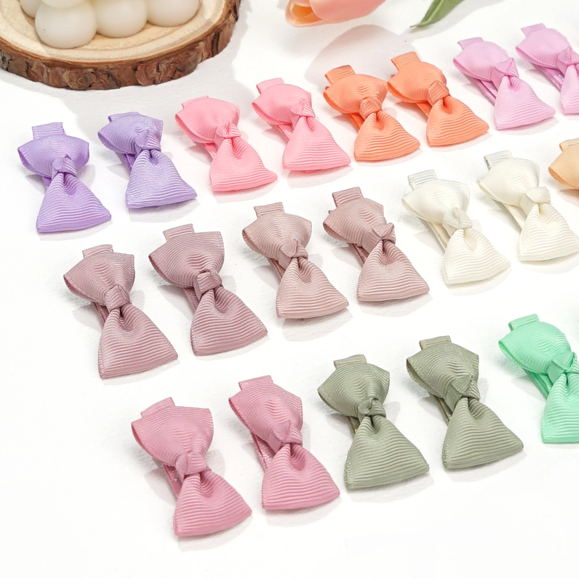 10/20 Pcs Boutique Tiny Baby Bows Grosgrain 2" Hair Bows Non-Slip Full Lined Alligator Clips for Baby Girls Toddlers