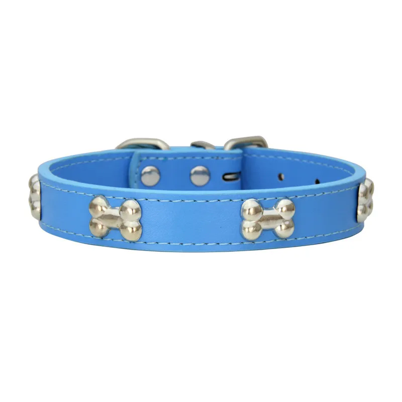 Bone Leather Durable Pet Dog Collars Puppy Pug Collars for Small Large Dog Chihuahua Cat Accessories Pet Collar for Small Dogs
