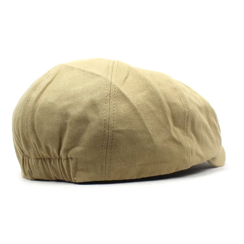 Solid Cotton Newsboy Caps Men Flat Peaked Cap Women Painter Beret Hats 30