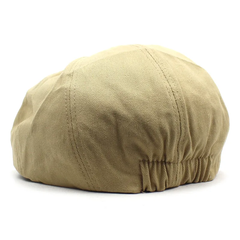 Solid Cotton Newsboy Caps Men Flat Peaked Cap Women Painter Beret Hats 30