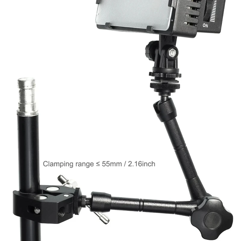 Super Clamp 7/11 Inches Adjustable Magic Articulated Arm for Mounting Monitor LED Light LCD Video Camera Flash Camera DSLR