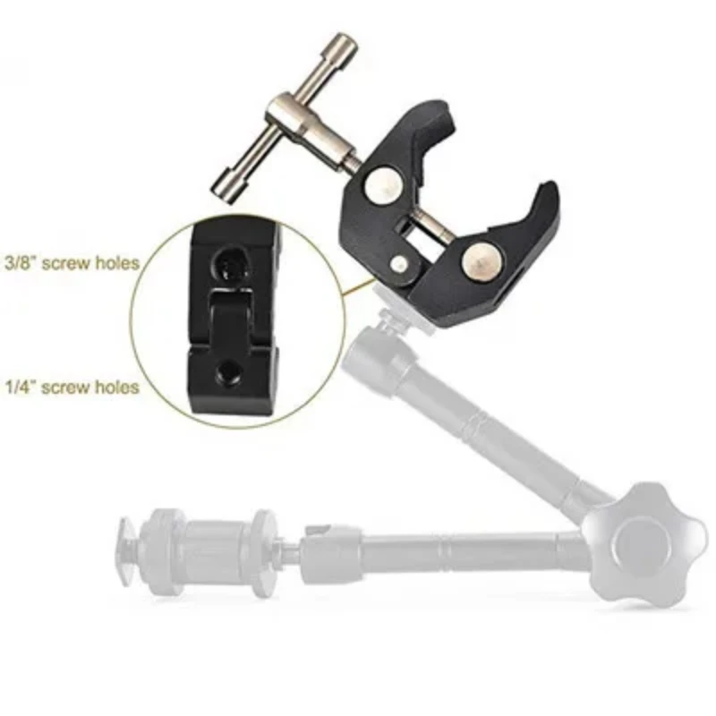 Super Clamp 7/11 Inches Adjustable Magic Articulated Arm for Mounting Monitor LED Light LCD Video Camera Flash Camera DSLR