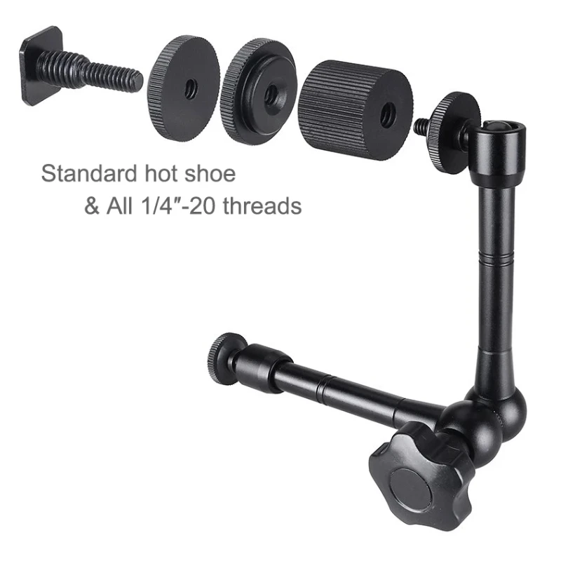 Super Clamp 7/11 Inches Adjustable Magic Articulated Arm for Mounting Monitor LED Light LCD Video Camera Flash Camera DSLR