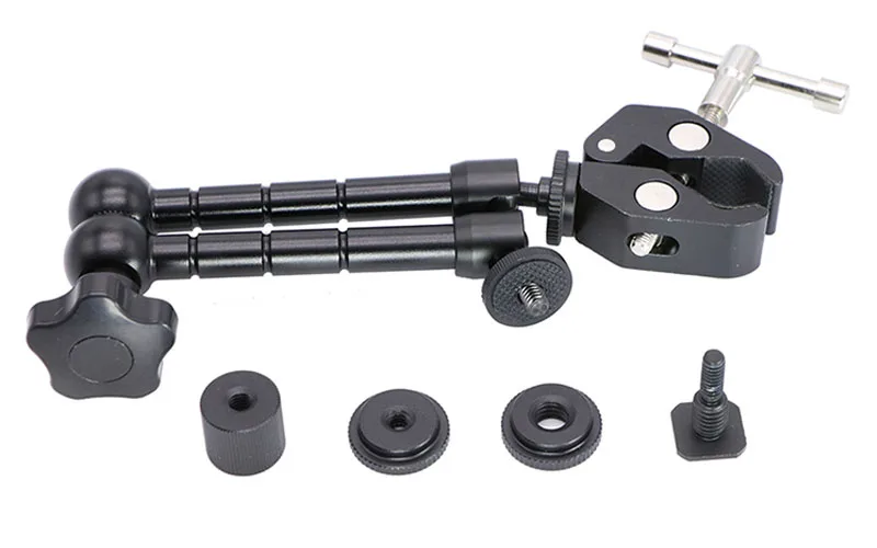 Super Clamp 7/11 Inches Adjustable Magic Articulated Arm for Mounting Monitor LED Light LCD Video Camera Flash Camera DSLR