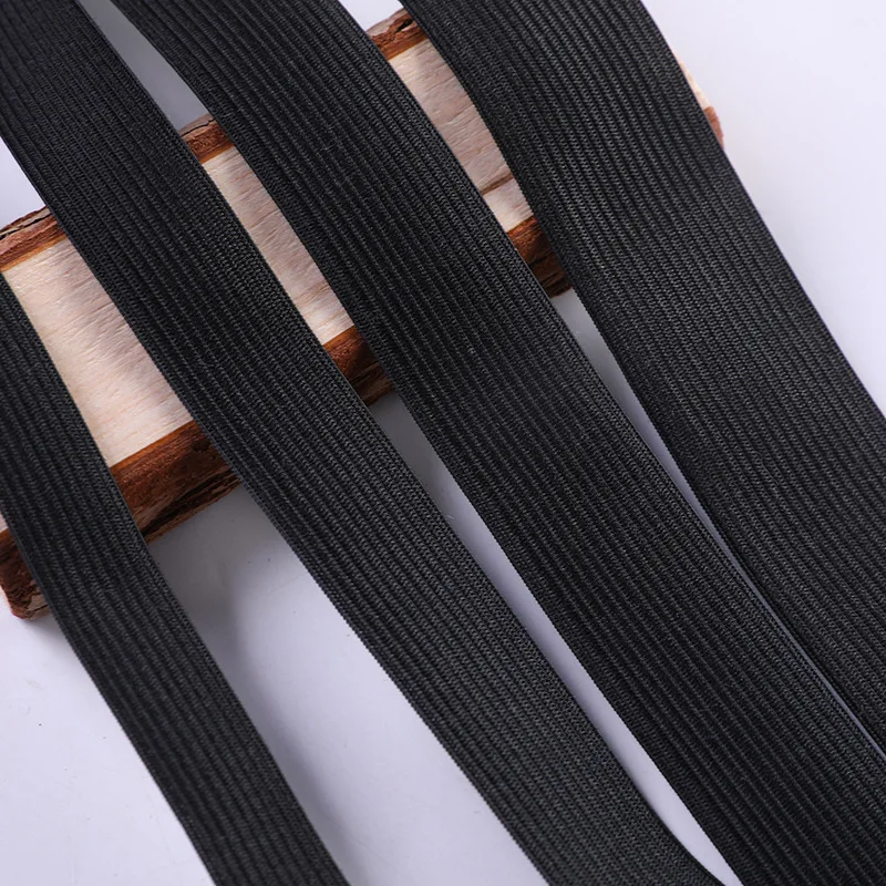 5Meters Sewing Elastic Band Heavy Stretch High Elasticity Knit Elastic Band for Sewing Waistband Elastic White black 10-60MM
