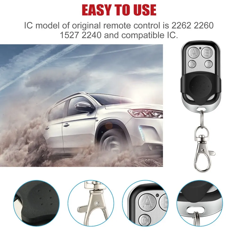 2PCS/3PCS Wireless RF Remote Control 433MHz Electric Gate Garage Door Remote Control Key Fob Duplicator Controller
