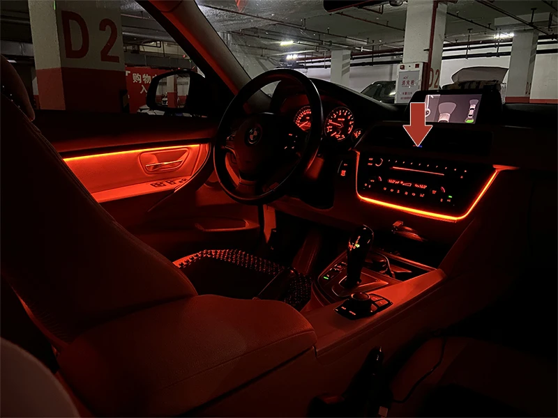 Dashboard Center Console Ambient lighting Interior 2 Colors Radio AC Panel LED Trim For BMW 3 4 series F30 F31 F32 F33 F34 F36