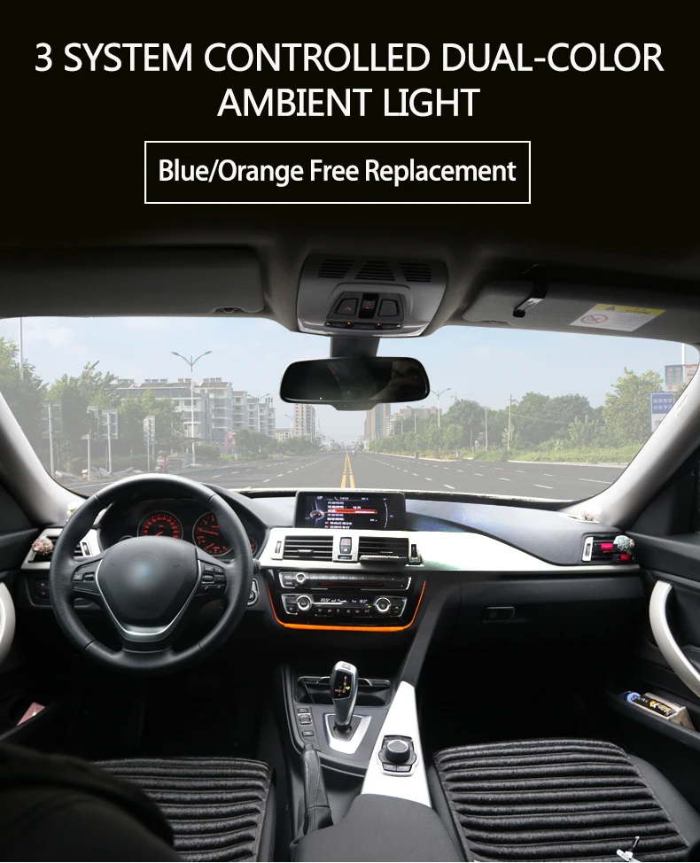 Dashboard Center Console Ambient lighting Interior 2 Colors Radio AC Panel LED Trim For BMW 3 4 series F30 F31 F32 F33 F34 F36