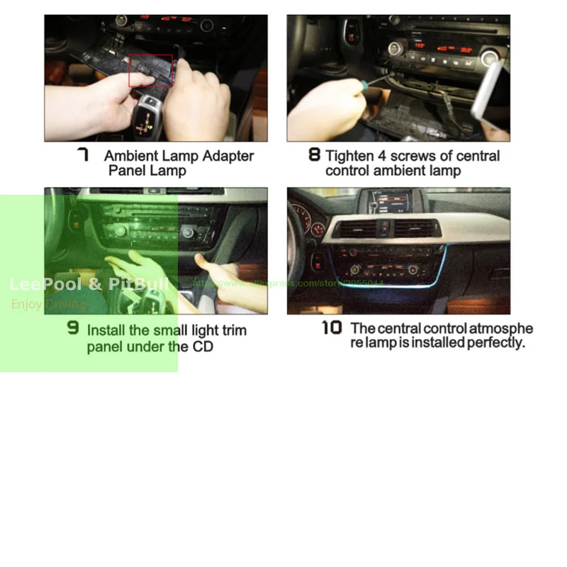 Dashboard Center Console Ambient lighting Interior 2 Colors Radio AC Panel LED Trim For BMW 3 4 series F30 F31 F32 F33 F34 F36
