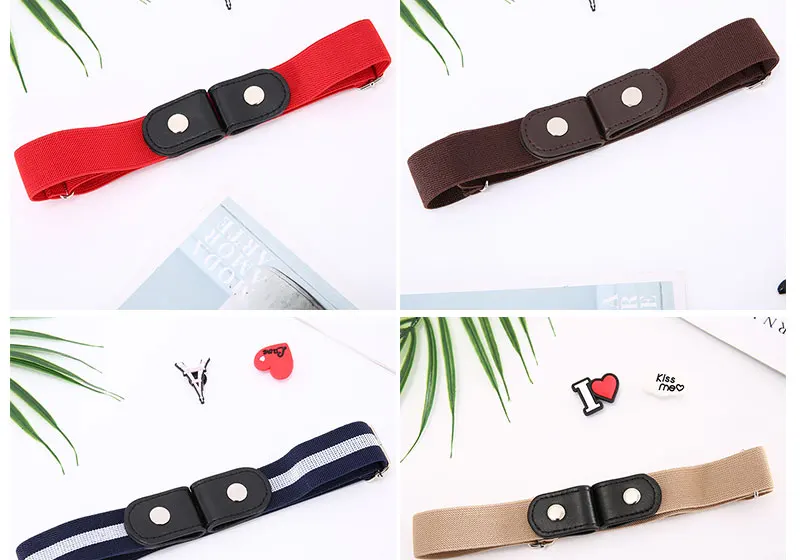Womans Belt Buckle-Free Waist Jeans Pants No Buckle Stretch Elastic Waist Belts for Men Women Invisible Belt DropShipping