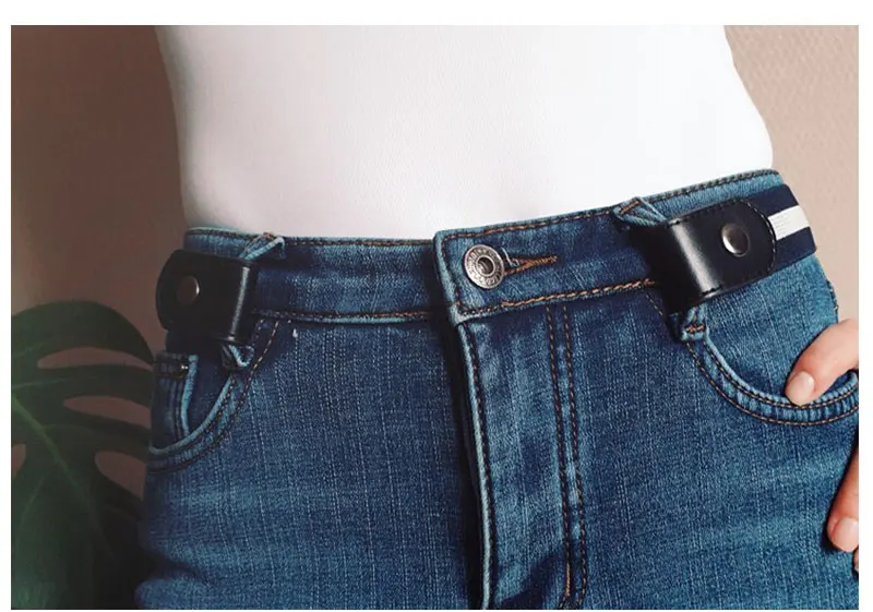 Womans Belt Buckle-Free Waist Jeans Pants No Buckle Stretch Elastic Waist Belts for Men Women Invisible Belt DropShipping