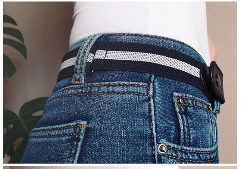 Womans Belt Buckle-Free Waist Jeans Pants No Buckle Stretch Elastic Waist Belts for Men Women Invisible Belt DropShipping